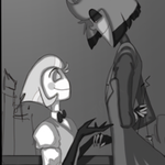 Episode-1: of All The World, a Hazbin Hotel fanfiction comic. Lucifer is having a tough day, but a drink with Alastor cheers him up