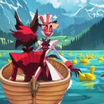 Episode-5: - Dine with Me of Permission To Touch, a Hazbin Hotel fanfiction comic. After the Overlords meeting, Alastor and Lucifer spend an entire day finishing Charlie's errands...