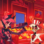 Episode-6: - Drink with Me of Permission To Touch, a Hazbin Hotel fanfiction comic. Alastor and Lucifer share some wine together, when they receive a disturbing message from Heaven...