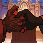 Episode-12: - Sin With Me of Permission To Touch, a Hazbin Hotel fanfiction comic. Court is adjourned, and Lucifer & Alastor have an extra day to spend in Heaven...